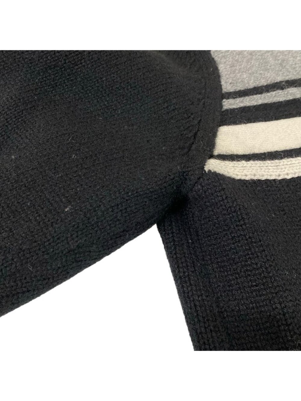 Louis Vuitton Long Sleeve Sweater XS Intarsia Signature Black Gray White - Picture 11 of 11